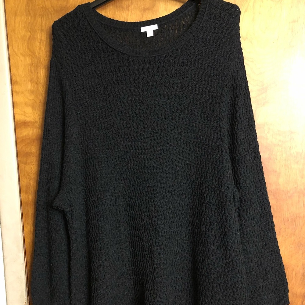 J. Jill Black Crew Neck Sweater